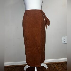 Anthropologie Brown Long Tie Skirt Size XS NWT